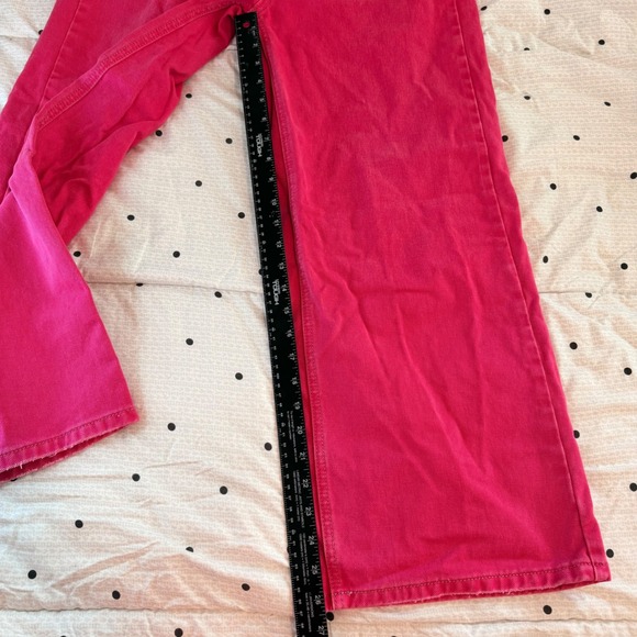 BDG Urban Outfitters High Wide Leg Jeans Pink Cropped Size 28 - Picture 10 of 12